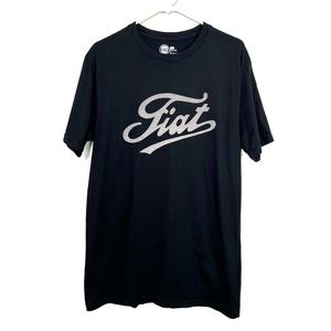 FIAT Italian Automobile Brand Logo Tee in Black size Large